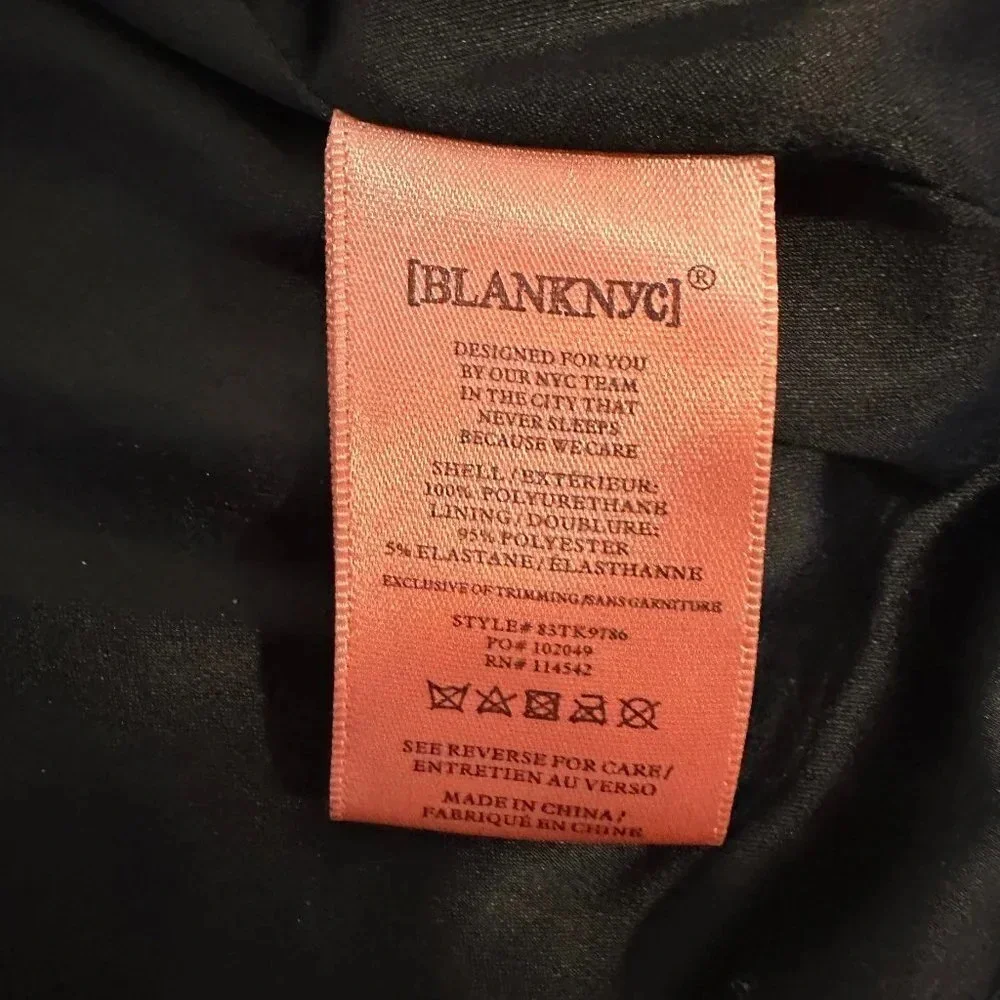 BLANKNYC - Girls Embroidered Floral Faux Leather Moto Jacket in Large